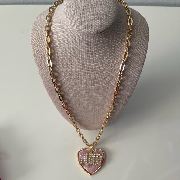 Juicy Couture Gold Necklace with Pink Heart Pendant - Picture 2 of 6